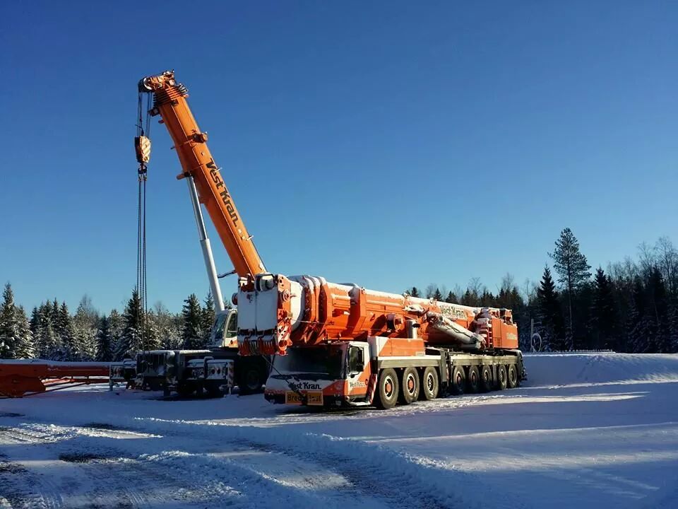 Terex Demag AC200 & Liebherr LTM1500 in Snow Vestkran